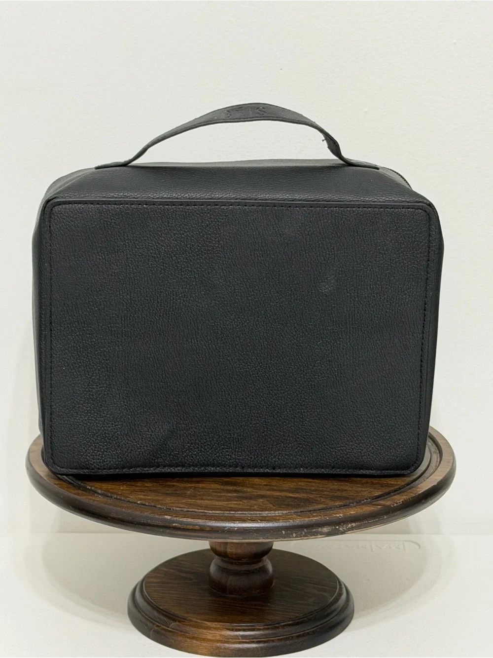 BÉIS The Cosmetic Case Black Pebbled Faux Leather Travel Makeup Bag Organizer